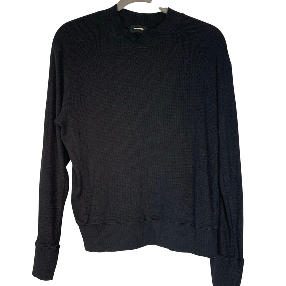 Monroe black thermal shirt lagenlook classic size large